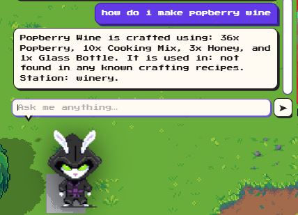 Companion showing where to find an item, checked against your levels and tools